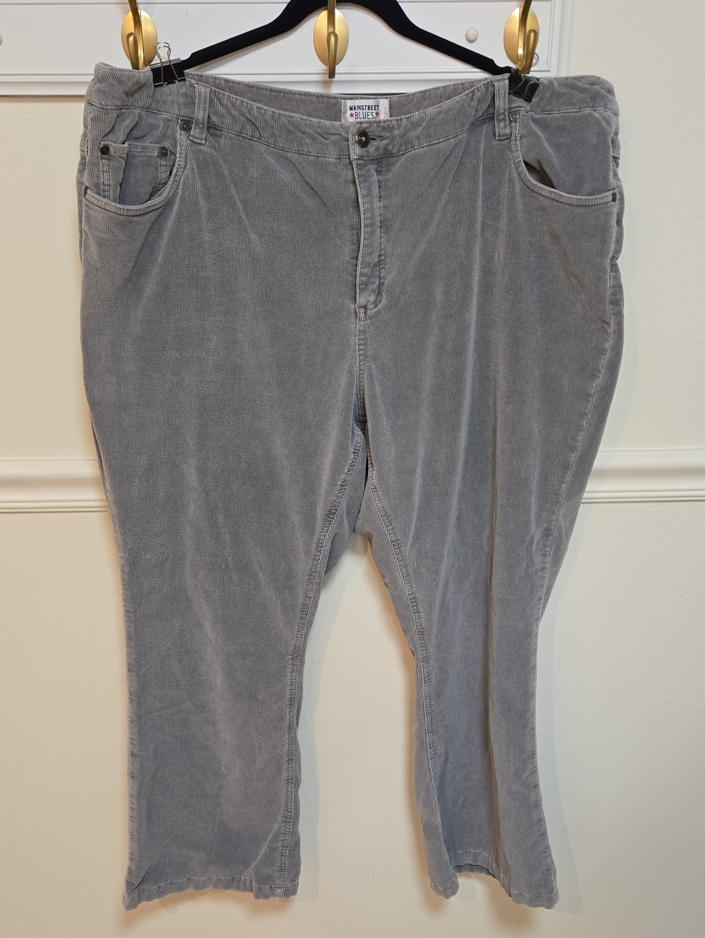 Mainstreet Blues Women's Wide Leg Corduroy Pants — Gray